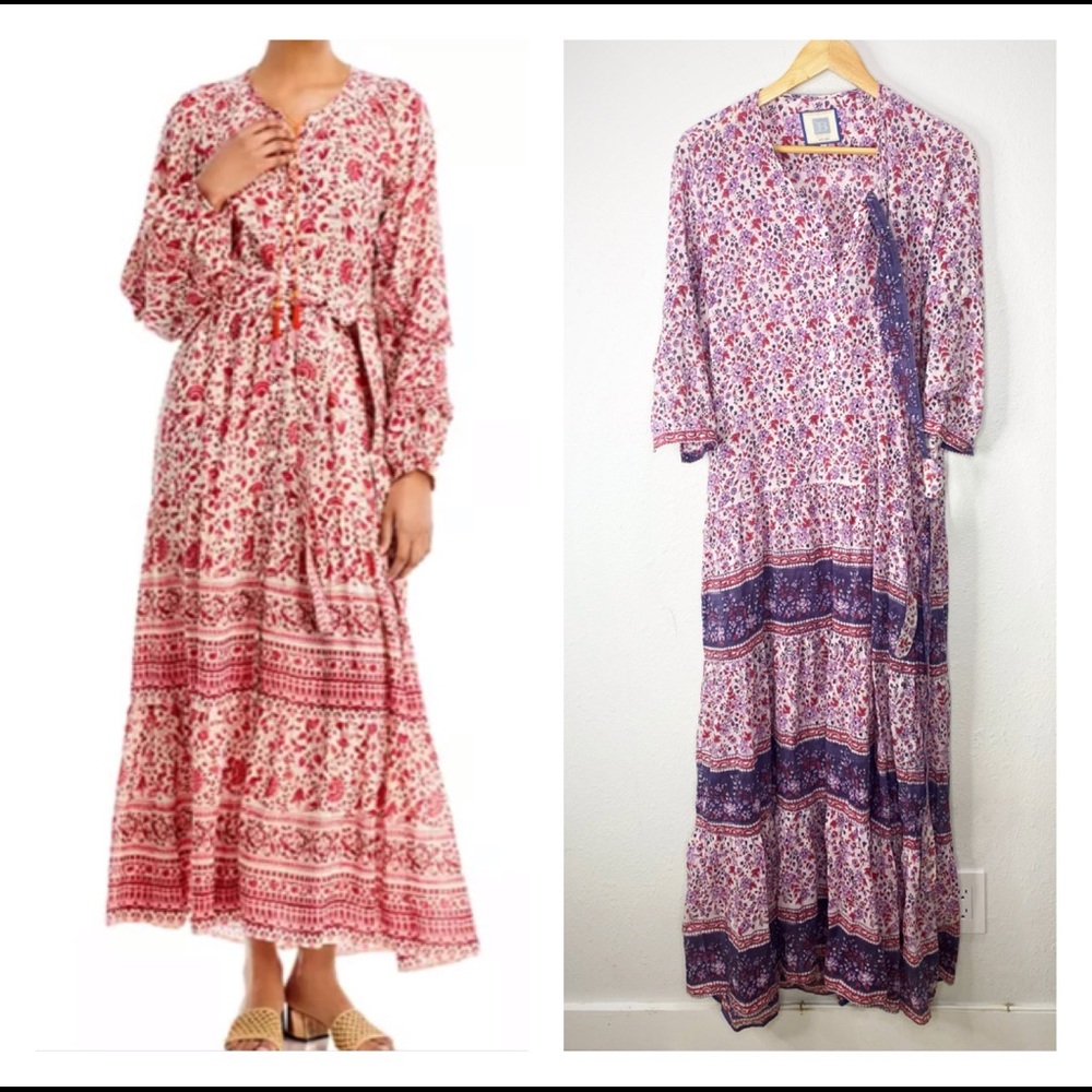 Bell By Alicia Bell Long Sleeve Maxi Dress With Belt Tie Large